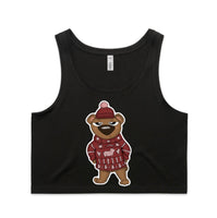 Ugly Sweater Crew Bear AS Colour Women’s Crop Singlet