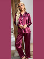 Personalised Red Violet Satin Pyjama's