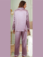 Personalised Mauve Purple Satin Pyjama's