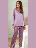 Personalised Mauve Purple Satin Pyjama's