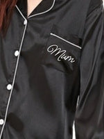 Personalised Black Satin Pyjama's