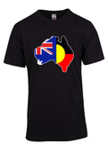 baby kids australian aboriginal flag tee sizes 00,0,2,4,6,8,10,12,14,16 australia day black