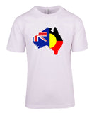 baby kids australian aboriginal flag tee sizes 00,0,2,4,6,8,10,12,14,16 australia day white