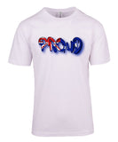 graffiti proud printed baby or kids white tee for Australia Day or every day in Australia